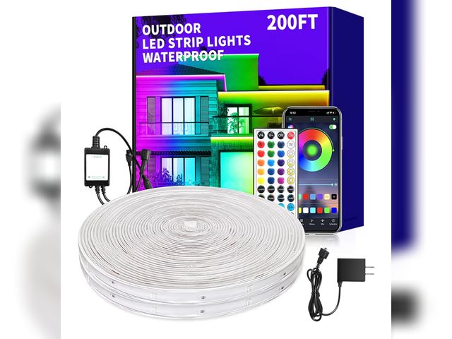 Lot 96-176034 - vimeepro
200ft Outdoor LED Strip Lights Waterproof,IP68 Waterproof LED Light Strips with Remote,App ...