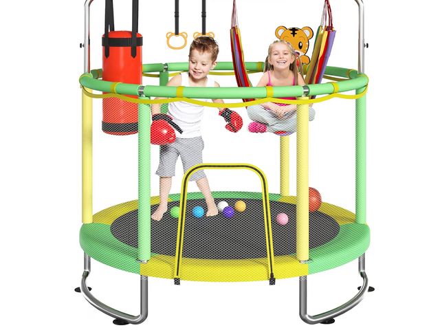 Lot 96-177245 - Trampoline for Kids, Upgrade Full Anti-Rust 440lbsToddler Trampoline with Net, Upgraded Ring Legs wi...
