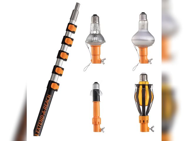 Lot 96-187709 - 5-30 ft Telescopic Light Bulb Changer for High Ceilings // Light Bulb Remover Tool High Ceilings Kit...