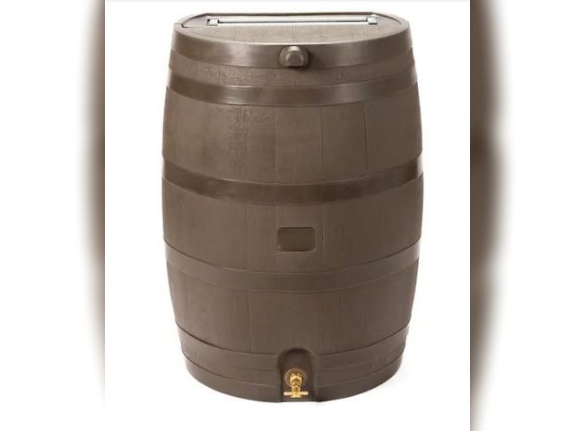 Lot 96-163457 - RTS Home Accents
50 Gal. Rain Barrel Walnut Color with Brass Spigot
Appears Lightly Used