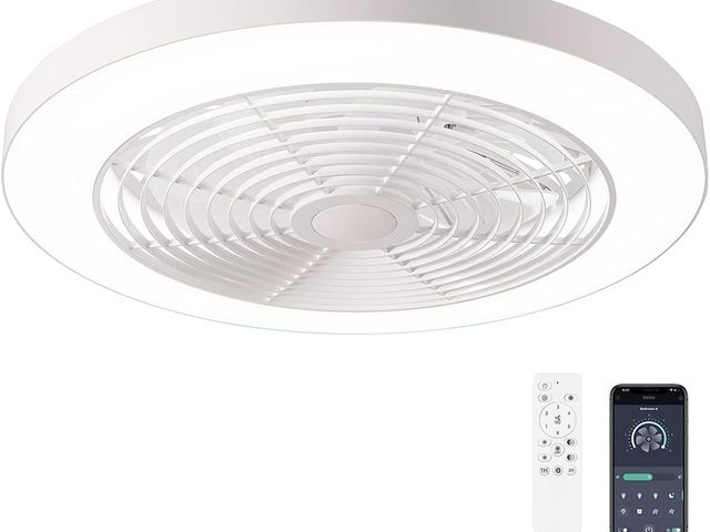 Lot 96-179215 - Orison Ceiling Fans with Lights, Low Profile Ceiling Fan with Lights and Remote, 6 Wind Speeds Smart...