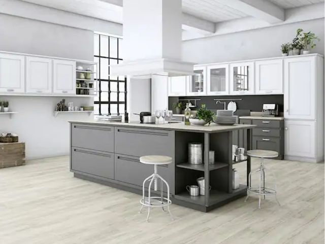 Lot 96-145048 - 435.6sq. ft of TrafficMasterLakeshore Pecan Stone 7 mm T x 7.6 in. W Laminate Wood Flooring (24.2 sq...
