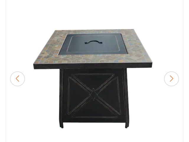 Lot 96-156797 - Hampton Bay 
Crossridge 30.00 in. W 50000 BTU coating Steel Propane Outdoor Fire Pit Table with Lava...