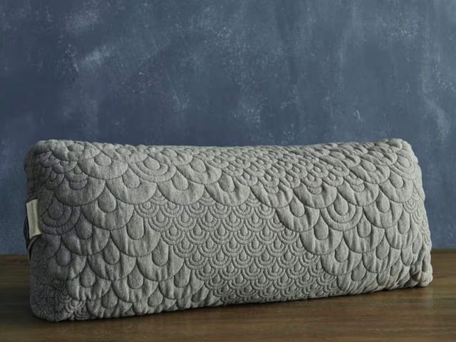 Lot 96-177737 - Brentwood Home Crystal Cove Yoga Bolster, Buckwheat Fill Rectangular Support Pillow, Made in Califor...