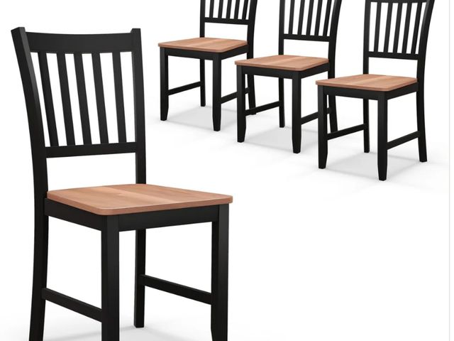 Lot 96-192546 - Giantex Wooden Dining Chairs Set of 4, Farmhouse Kitchen Chair with Rubber Wood Legs
Open box 
Loose...