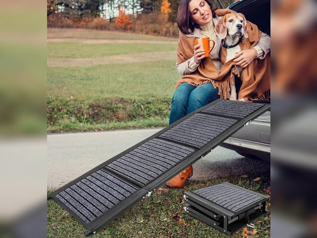 Lot 96-165693 - Dog Ramp for Car, Folding Dog Ramp, 63"x17" Car Ramp for Dogs, Dog Ramps for Large Dogs SUV, Car Dog...