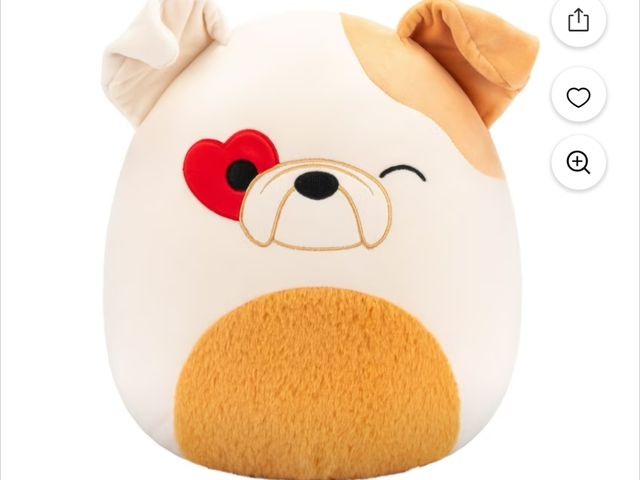 Lot 96-200829 - Squishmallows Original 16 inch Brock the Tan Bulldog with Heart Eye – Child's Ultra Soft Plush Toy N...