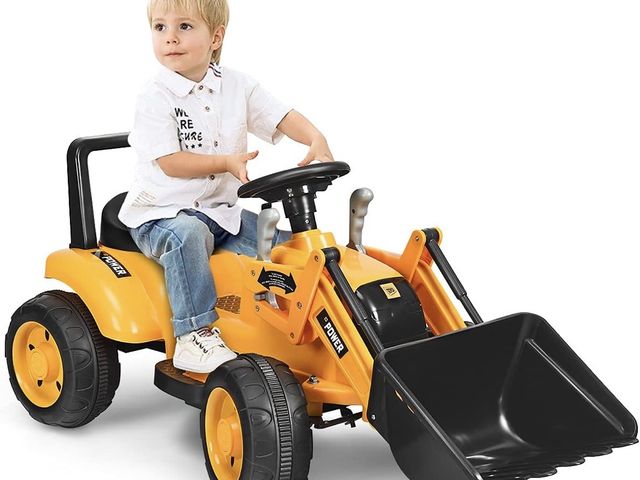 Lot 96-227609 - FFlyer Kids Ride on Excavator, 6V Battery-Powered Loader Digger w/Controllable Digging Bucket, Horn ...