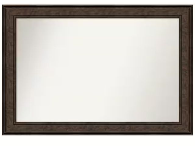 Lot 96-145231 - Amanti Art Ridge Bronze 41.5 in. x 29.5 in. Non-Beveled Classic Rectangle Framed Wall Mirror in Bron...