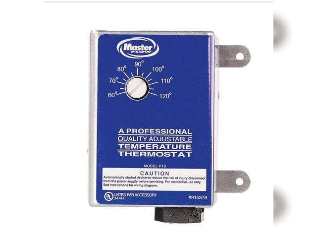 Lot 96-164634 - Master Flow Universal Manually
Adjustable Thermostat for
Power Vent Used