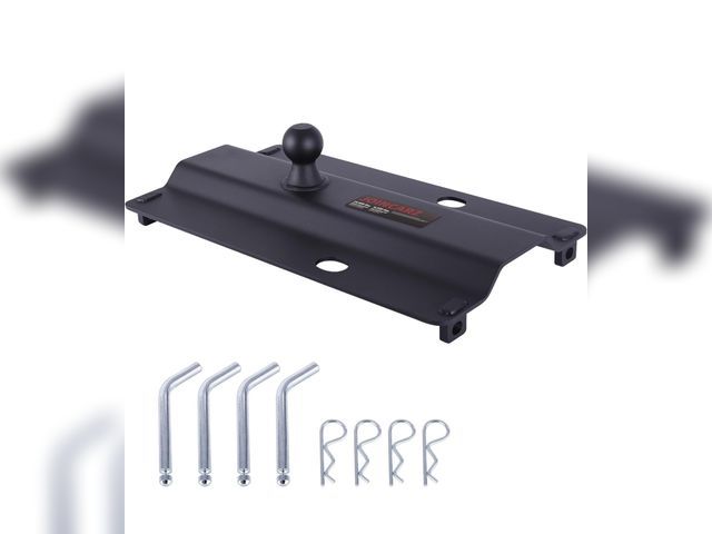 Lot 96-164409 - 25000 lbs Gooseneck Ball Plate Fit for 5th Wheel Rails, Gooseneck Adapter Hitch for Pickup Truck Bed...