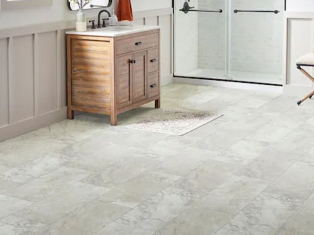 Lot 96-176596 - Approximately 53 ft² Lifeproof
Inverness Travertine 22 MIL x 11.9 in. W x 23.8 in. L Click Lock Wate...