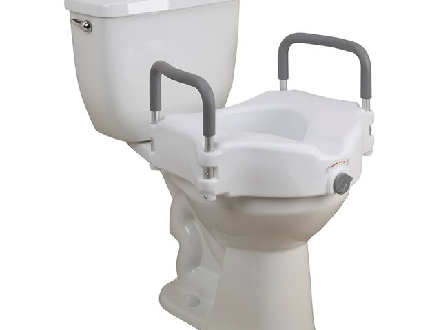 Lot 96-164048 - 2-in-1 Raised Toilet Seat with Removable Padded Arms, Standard Seat

New .