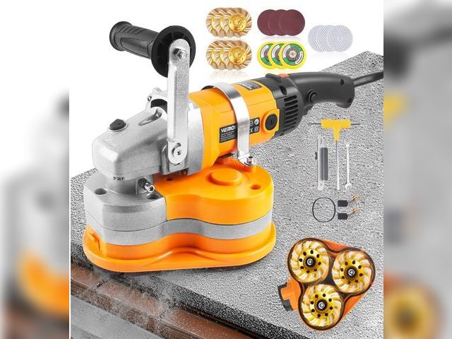 Lot 96-171307 - Electric Diamond Polisher Machine - 2800W Concrete Surface Grinder Kit with 6 Diamond Wheels, Rock/S...