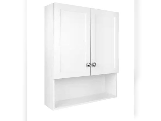Lot 96-162234 - 22-7/8 in. W. x 27-7/8 in. H Framed Surface-Mount Rectangular Bathroom Medicine Cabinet with Mirror,...