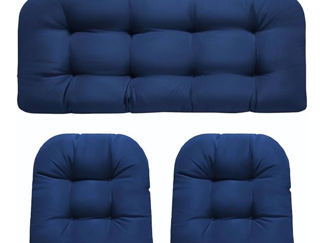 Lot 96-170287 - Wicker Chair Cushions, Waterproof Outdoor Loveseat Cushions for Patio Furniture, 3 Pieces Wicker Fur...