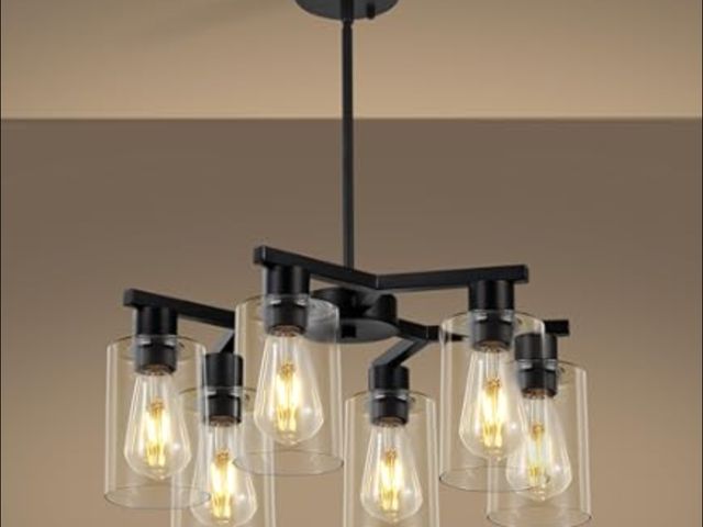 Lot 96-180436 - LINDUGUYI Black Modern Dining Room Pendant Lights New MSRP $129
