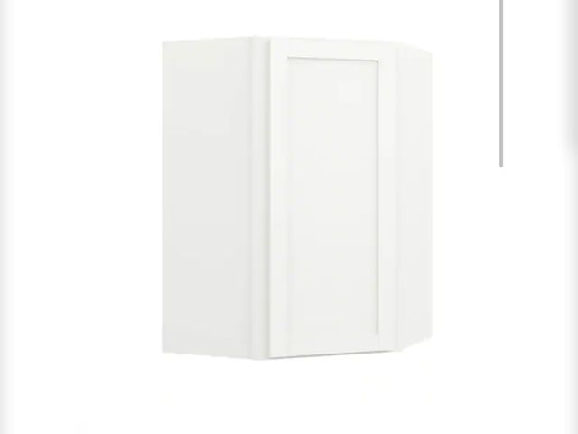 Lot 96-181828 - Hampton Bay Courtland 24 in. W x 24 in. D x 36 in. H Assembled Shaker Diagonal Corner Wall Kitchen C...