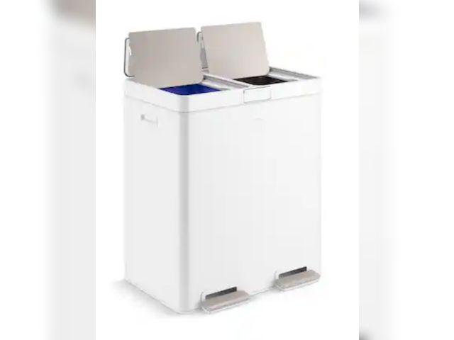 Lot 96-213130 - KOHLER
82-Liter Stainless Steel Dual-Bin Step Trash Can
New 
Msrp $435.00