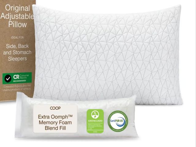 Lot 96-205250 - Coop Home Goods Original Adjustable Pillow, King Size Bed Pillows for Sleeping, Cross Cut Memory Foa...