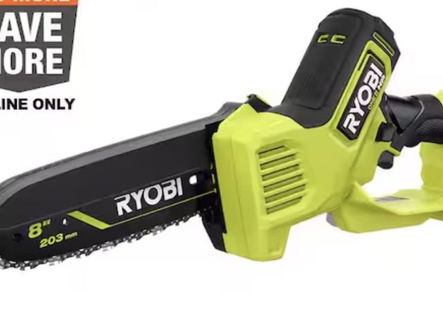 Lot 96-214137 - RYOBI ONE+ HP 18V Brushless 8 in. Battery Compact Pruning Mini Chainsaw (Tool Only) MSRP $149 Used u...