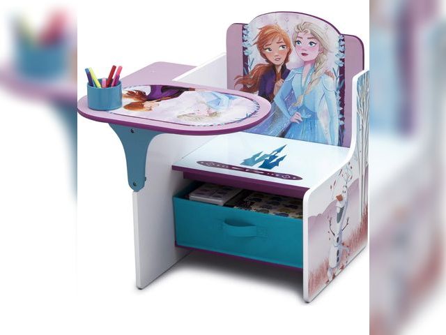Lot 96-177342 - Delta Children Chair Desk with Storage Bin, Disney Frozen II Cup Holders|Arm Rest, Engineered Wood
N...