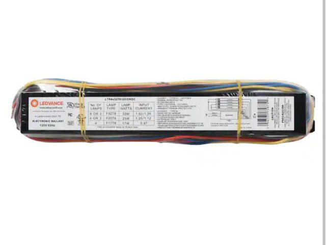 Lot 96-191057 - Sylvania 32-Watt 120-Volt 4 Lamp T8 Instant Start High Efficiency Electronic Replacement Ballast New