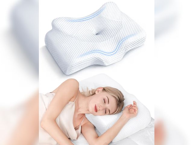 Lot 96-187735 - Osteo Cervical Pillow for Neck Pain Relief, Hollow Design Odorless Memory Foam Pillows with Cooling ...