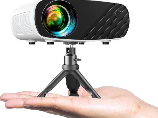 Lot 96-191261 - Mini Projector, ELEPHAS Portable Projector for iPhone, 7000L with Synchronize Smartphone Screen, Mov...