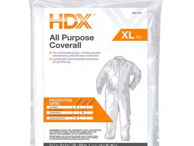 Lot 96-167256 - HDX XL All Purpose Painters Coverall New