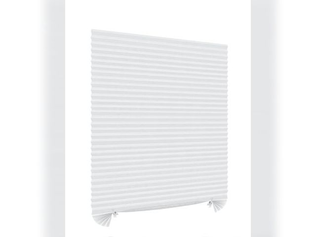 Lot 96-189497 - Window Blinds Cordless No Drill Cut to Size Clip On Stick On Self Adhesive Temporary Blinds Pleated ...