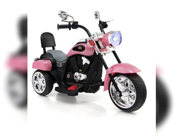 Lot 96-197841 - Costway 6V Kids Ride on Chopper Motorcycle 3 Wheel Trike with Headlight and Horn Pink MSRP $129.99 N...