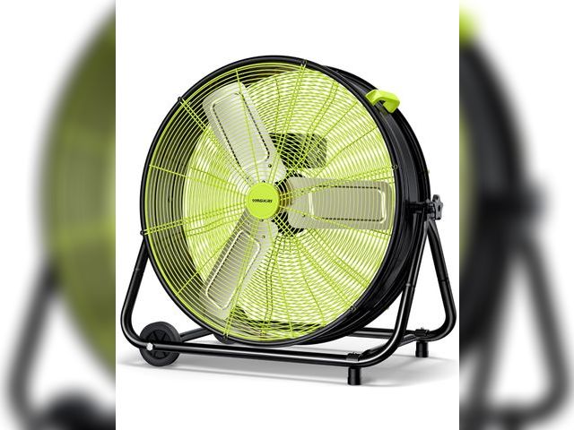 Lot 96-173723 - 24 Inch Industrial Drum Fan, 320W High Velocity Floor Fan, 3 Speed Heavy Duty Metal Air Circulator, ...
