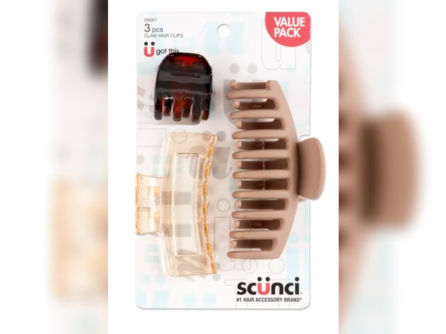 Lot 96-211636 - 2pk of Conair® Scunci Mix Claw Clips, 4-1/4"L, Assorted Colors, Pack Of 3 Clips
New