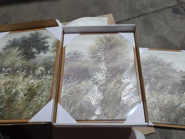 Lot 96-230502 - Drsoum Vintage Landscape Wall Art Coastal Wildflower Field Wall Prints Classic Retro Farmhouse Rusti...