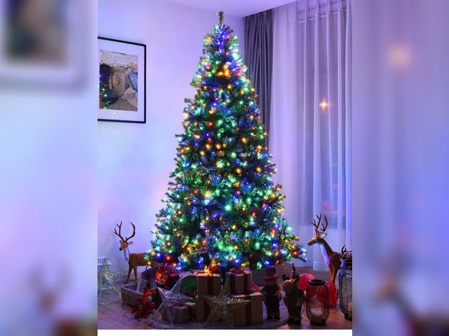 Lot 96-192293 - Costway 8Ft Pre-Lit Artificial Christmas Tree Hinged 750 LED Lights MSRP $124.99 New