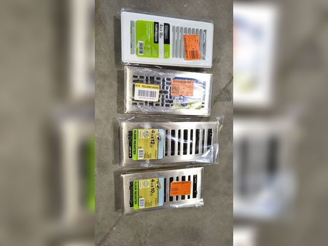 Lot 96-232593 - 4 pack of Floor Registers  Mixed sizes  All new