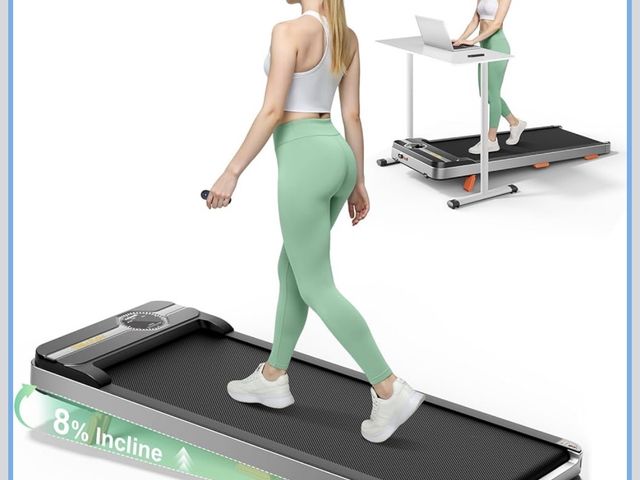 Lot 96-209974 - Walking Pad Portable Under Desk Treadmill with Incline 2.5HP for Home Office 265 lbs Capacity Remote...