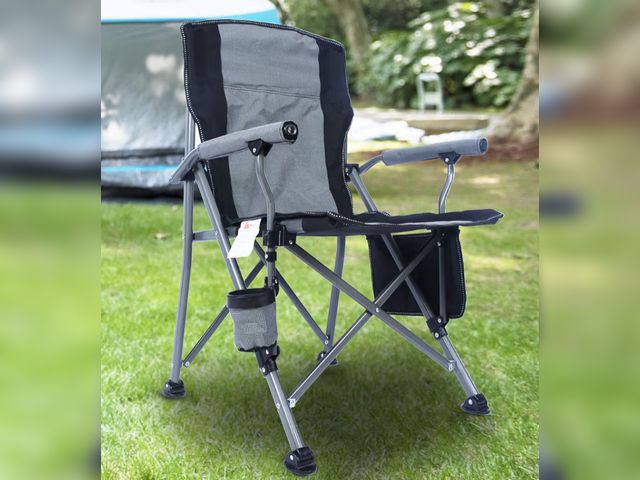 Lot 96-177 - Homcosan Portable Camping Chair
Exact Model May Vary 
Appears Unused, but has hole in arm rest as we...