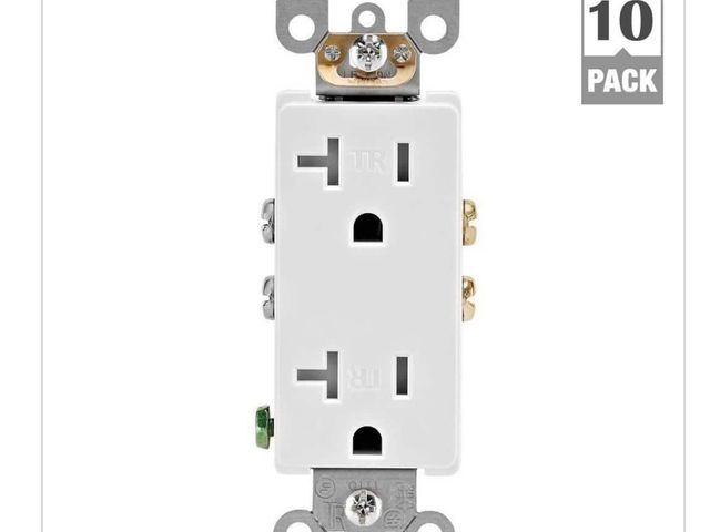 Lot 96-162925 - Leviton Decora  20 Amp 125 V Tamper Resistant Duplex Outlet/Receptacle, White 5 Pack T5825-WMP Unuse...