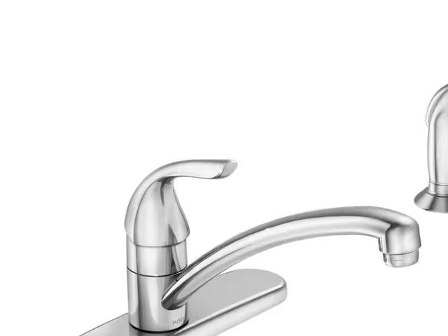Lot 96-166905 - Adler Single-Handle Low Arc Kitchen Faucet in Chrome with Side Sprayer 

Used