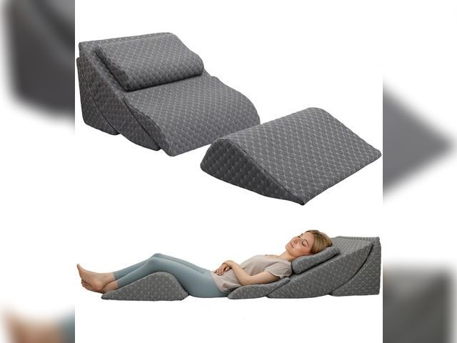 Lot 96-178076 - Adjustable Orthopedic Bed Wedge Pillow Set, Post Surgery Recovery, Memory Foam Wedge Pillow for Back...