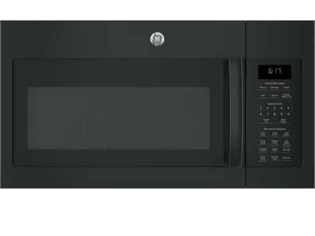 Lot 96-179434 - GE 1.7 cu. ft. Over the Range Microwave with Sensor Cooking in Black MSRP $419 New