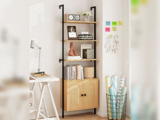 Lot 96-192530 - Giantex Ladder Bookshelf with Cabinet
Open box 
Appears Unused 
Msrp $149.99