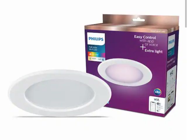 Lot 96-179761 - Philips
5 in. /6 in. Integrated LED Color Changing 85-Watt Equivalent Dimmable Smart Wi-Fi Wiz Reces...