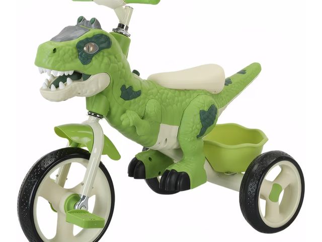 Lot 96-177733 - Dinosaur Kids Tricycle for Rider- Toddlers Kid Trike Bike Big Wheel with Music, Storage Basket,Indoo...