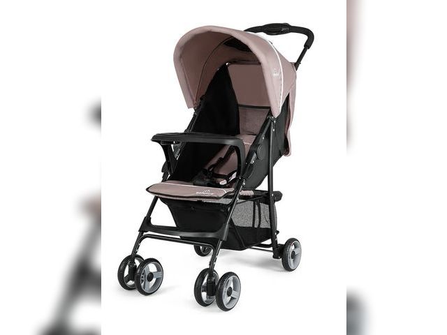 Lot 96-190155 - Costway Foldable Lightweight Baby Stroller Travel Pushchair 5-Point - See Details - Brown MSRP $119 ...