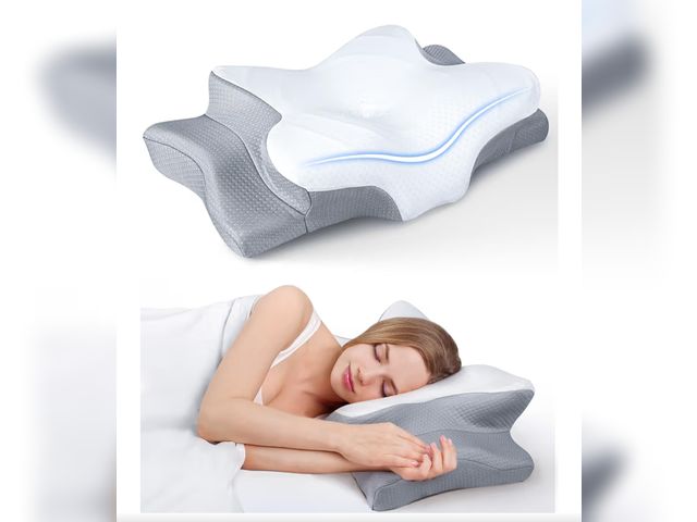 Lot 96-191086 - Ultra Pain Relief Cooling Pillow for Neck Support, Adjustable Cervical Pillow Cozy Sleeping, Odorles...
