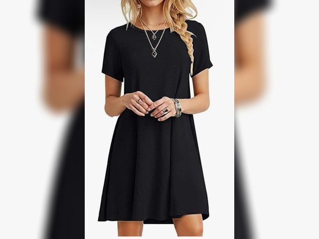 Lot 96-166458 - Women's Casual Plain Simple T-Shirt Loose Dress Size Small
New