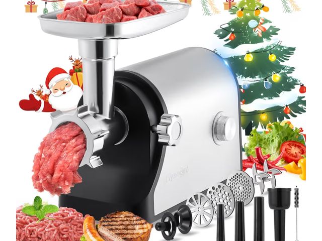 Lot 96-189908 - Electric Meat Grinder 3200W Heavy Duty Commercial Meat Grinders, Sausage Stuffer, Kubbe Kit with 2 C...